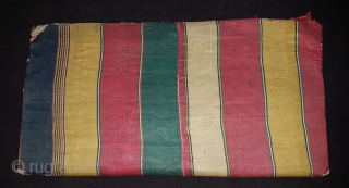 Mashru Book Cover,silk warps,cotton wefts,warp ikat,satin weave Mashru from Kutch, Gujarat.India.C.1900.Its size is 15cmX30cm. very rare kind of Mashru (3A&3B).             