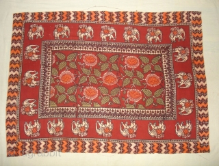 Saudagiri Trade Textiles of Kutch Gujarat, Block Printed On Cotton Khadi From Kutch Gujarat, India.C.1900.Its size is 66cmx925cm(DSC05689 New).              