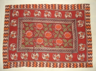 Saudagiri Trade Textiles of Kutch Gujarat, Block Printed On Cotton Khadi From Kutch Gujarat, India.C.1900.Its size is 66cmx925cm(DSC05689 New).              