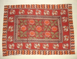 Saudagiri Trade Textiles of Kutch Gujarat, Block Printed On Cotton Khadi From Kutch Gujarat, India.C.1900.Its size is 66cmx925cm(DSC05689 New).              