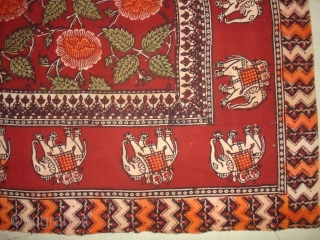 Saudagiri Trade Textiles of Kutch Gujarat, Block Printed On Cotton Khadi From Kutch Gujarat, India.C.1900.Its size is 66cmx925cm(DSC05689 New).              