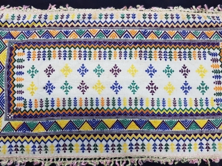 Pillow-Cover,Umarkot Sindh(Pakistan)India. Cotton with silk soof Embroidery. Its size is 40cmx80cm(20180627_140723 New).                     