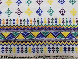 Pillow-Cover,Umarkot Sindh(Pakistan)India. Cotton with silk soof Embroidery. Its size is 40cmx80cm(20180627_140723 New).                     