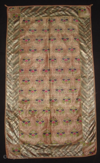 Zari (Real Zari) Brocade Tree design Wall Hanging from Jamnagar Gujarat, India. C.1900.Its size is 80cmX142cm (DSC05594 New).               