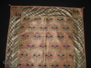 Zari (Real Zari) Brocade Tree design Wall Hanging from Jamnagar Gujarat, India. C.1900.Its size is 80cmX142cm (DSC05594 New).               