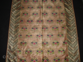 Zari (Real Zari) Brocade Tree design Wall Hanging from Jamnagar Gujarat, India. C.1900.Its size is 80cmX142cm (DSC05594 New).               