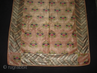 Zari (Real Zari) Brocade Tree design Wall Hanging from Jamnagar Gujarat, India. C.1900.Its size is 80cmX142cm (DSC05594 New).               