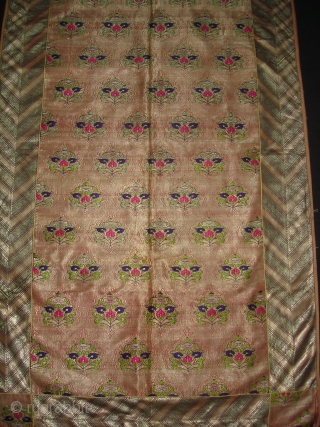 Zari (Real Zari) Brocade Tree design Wall Hanging from Jamnagar Gujarat, India. C.1900.Its size is 80cmX142cm (DSC05594 New).               