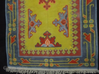 Jail Dhurrie (Cotton) with Repeat floral designs (Natural Colors), from Bikaner, Rajasthan. India. C.1900. Its size is 124cmx210cm(DSC06569).               