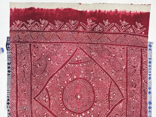 Ceremonial Tie and Dye Odhani-Shawl (Resist Dyed),

Its An Single Bandh (One by one Tie and Dye done) odhani From Shekhawati District of Rajasthan. India.

Natural Colors On the Khadi Cotton.

C.1875-1900.

Its size is 158CmX205cm  ...
