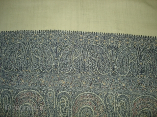 Jamawar Long Shawl From Kashmir India.This Shawl is known as Fardi Shawl.Its size is 132cm X 340cm.Good Condition.Much more Better Piece than the picture(DSC05515 New).        