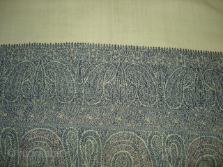 Jamawar Long Shawl From Kashmir India.This Shawl is known as Fardi Shawl.Its size is 132cm X 340cm.Good Condition.Much more Better Piece than the picture(DSC05515 New).        