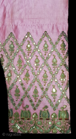 Ceremonial Woman's Trouser(Ejar)From Gujarat India.C.1900.Zari Embroidery on Gajji-Silk,This were traditionally used mainly by Vohra-Muslim family of Gujarat India(DSC02560 New).              