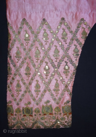 Ceremonial Woman's Trouser(Ejar)From Gujarat India.C.1900.Zari Embroidery on Gajji-Silk,This were traditionally used mainly by Vohra-Muslim family of Gujarat India(DSC02560 New).              