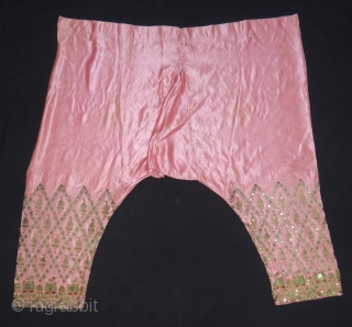 Ceremonial Woman's Trouser(Ejar)From Gujarat India.C.1900.Zari Embroidery on Gajji-Silk,This were traditionally used mainly by Vohra-Muslim family of Gujarat India(DSC02560 New).              