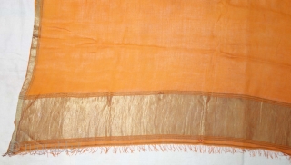 Zari (Real) Brocade Paithani Dupatta, From Maharashtra  Region of South India.Fine Muslin Cotton with Real Zari Brocade weaving.
C.1900.
Its size is 105cmX246cm(DSC09088).           