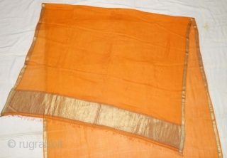 Zari (Real) Brocade Paithani Dupatta, From Maharashtra  Region of South India.Fine Muslin Cotton with Real Zari Brocade weaving.
C.1900.
Its size is 105cmX246cm(DSC09088).           