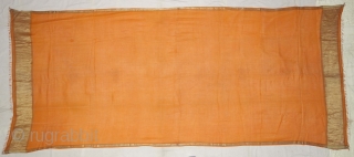 Zari (Real) Brocade Paithani Dupatta, From Maharashtra  Region of South India.Fine Muslin Cotton with Real Zari Brocade weaving.
C.1900.
Its size is 105cmX246cm(DSC09088).           