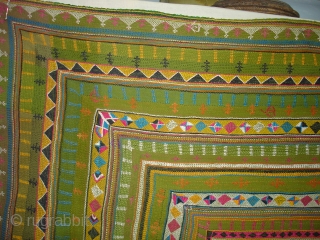 Quilt(Ralli)of Snake Charmer's of the Sami Faqir From Sindh Region of Pakistan.Perfect example of the quilting.condition is Perfect.Circa 1900.Its size is 145cm X 200cm(DSC00371).         