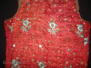 Child Waistcoat(sadri),Badla Work(Real Silver)On Gajji-Silk,Worn by Royal Bohra Muslims Family Of Sidhpur Gujarat. India.C.1900.L.40cm,W.51cm (DSC02908 New).                 