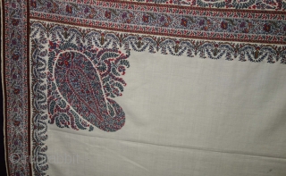 Palledar European Antique Jacquard  Pashmina Paisley  Shawl  From Europe.
The colour composition reflecting in this work defines revelry and the importance of such shawls. The butas of floral background and the applied Kani  ...