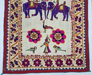 
Traditional Folk Embroidered Dharaniya Wall Hanging From Saurashtra Gujarat. India. India.

These were Traditionally used mainly by Kathi Darbar Group of Saurashtra Gujarat
Beautiful workmanship and layout with human and animal figures with flowers  ...