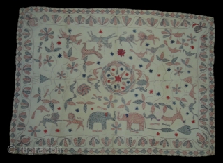 Kantha Quilted and embroidered cotton kantha Probably From East Bengal.(Bangladesh) region.India.Its size is 90cm X 120cm.Very fine Quilting and Embroidered,its very rare kantha(DSC02422).          
