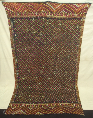 Phulkari From East(India)Punjab India. Made On Indigo Base,Proper Pathankot District of Punjab India.showing the Hill Buti of Chamba(DSC02810 New).              