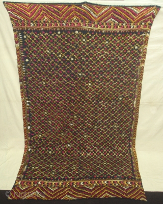 Phulkari From East(India)Punjab India. Made On Indigo Base,Proper Pathankot District of Punjab India.showing the Hill Buti of Chamba(DSC02810 New).              