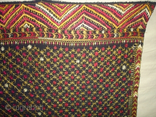 Phulkari From East(India)Punjab India. Made On Indigo Base,Proper Pathankot District of Punjab India.showing the Hill Buti of Chamba(DSC02810 New).              