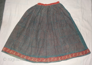 Skirt (Ghaghra)Early Block Print, Natural Dyes on Khadi-cotton,From Balotra, Rajasthan. India.C.1900.Its size is L-87cm,Round Circle-245cm(DSC03472 New).                 