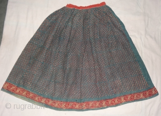 Skirt (Ghaghra)Early Block Print, Natural Dyes on Khadi-cotton,From Balotra, Rajasthan. India.C.1900.Its size is L-87cm,Round Circle-245cm(DSC03472 New).                 