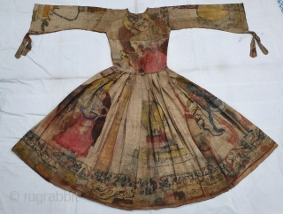 Ritualistic robe, probably  Ladakh, India. 20th century. 
The robe was probably worn on religious festivities by a holy monk. It is hand painted with images of Bodhisattvas such as Avalokitesvara the  ...