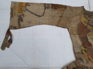 Ritualistic robe, probably  Ladakh, India. 20th century. 
The robe was probably worn on religious festivities by a holy monk. It is hand painted with images of Bodhisattvas such as Avalokitesvara the  ...