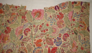 Deccani Shawl Fragment of Kani Jamawar, From Deccan-Hyderabad,South-India, India.Shwoing the Finest Floral Design. c.1750-1800. Its Size is 64cmx65cm(DSC08117).               