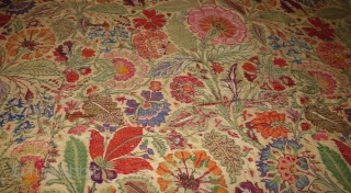 Deccani Shawl Fragment of Kani Jamawar, From Deccan-Hyderabad,South-India, India.Shwoing the Finest Floral Design. c.1750-1800. Its Size is 64cmx65cm(DSC08117).               