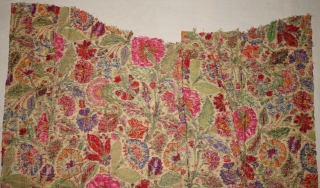 Deccani Shawl Fragment of Kani Jamawar, From Deccan-Hyderabad,South-India, India.Shwoing the Finest Floral Design. c.1750-1800. Its Size is 64cmx65cm(DSC08117).               