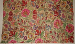 Deccani Shawl Fragment of Kani Jamawar, From Deccan-Hyderabad,South-India, India.Shwoing the Finest Floral Design. c.1750-1800. Its Size is 64cmx65cm(DSC08117).               