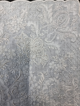 A Very Rare Chikankari Embroidery Rumal On the Cotton From Lucknow India.
Chikankari became popular with the Mughals and may have originated in Bengal. There are several legends describing its association with Lucknow,  ...