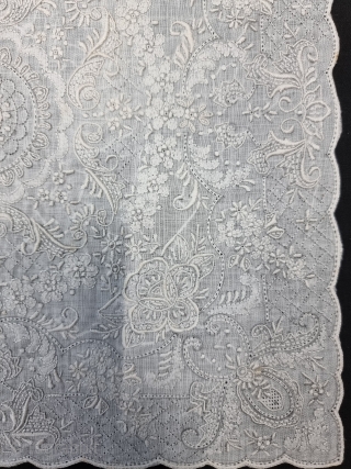A Very Rare Chikankari Embroidery Rumal On the Cotton From Lucknow India.
Chikankari became popular with the Mughals and may have originated in Bengal. There are several legends describing its association with Lucknow,  ...