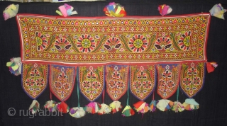 Mochi Aari Embroidery Toran From Kutch Gujarat,India.Belongs to Bhanushali Group of Kutch.Its Size is 48cmX103cm.C.1900(DSC04853 New).                 