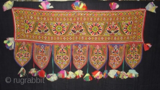 Mochi Aari Embroidery Toran From Kutch Gujarat,India.Belongs to Bhanushali Group of Kutch.Its Size is 48cmX103cm.C.1900(DSC04853 New).                 