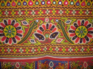 Mochi Aari Embroidery Toran From Kutch Gujarat,India.Belongs to Bhanushali Group of Kutch.Its Size is 48cmX103cm.C.1900(DSC04853 New).                 