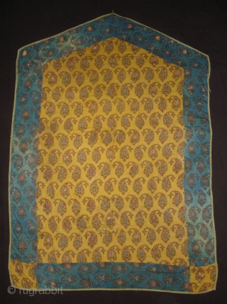 Block Print Temple Hanging,Fine Block Print on cotton from Lahore,Pakistan, undivided India.C.1900. Used in Small Private Shrines as a Divalgiri. Its size is 120cmX170cm(DSC06020 New).        