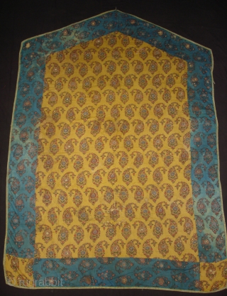 Block Print Temple Hanging,Fine Block Print on cotton from Lahore,Pakistan, undivided India.C.1900. Used in Small Private Shrines as a Divalgiri. Its size is 120cmX170cm(DSC06020 New).        