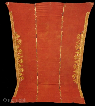 Rare Kind of Chope Phulkari From East(India)Punjab, India.C.1900.Cotton Khaddar Fabric,Silk-Floss Threads Stitches,Its size is 140cmX218cm(DSC00233).                  