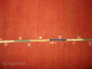 Rare Kind of Chope Phulkari From East(India)Punjab, India.C.1900.Cotton Khaddar Fabric,Silk-Floss Threads Stitches,Its size is 140cmX218cm(DSC00233).                  
