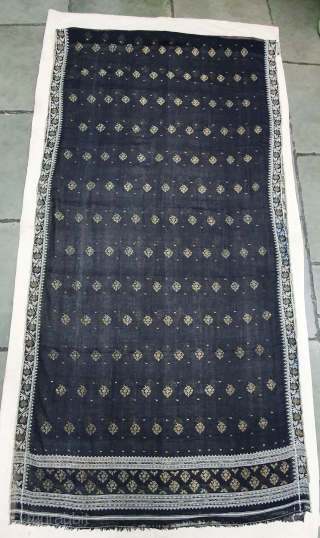 Nilambari Dhakai Jamdani Saree Indigo blue Natural Colour, Cotton with Real Zari weaving From Dhaka District, of Bangladesh. India. Jamdani was originally known as Dhakai named after the city of Dhaka, Jamdani  ...