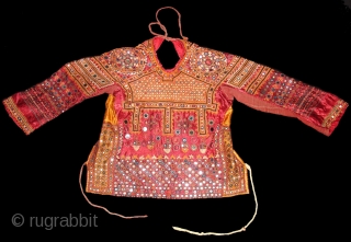 Ceremonial Women’s Blouse (Kapada) Fine Mutwa Saiyed Embroidery from Kutch Gujarat India. India.Silk Embroidery on the Silk, With fine Quality Mirror Work. This were traditionally used mainly Mutwa Saiyed Community of Abdasa  ...