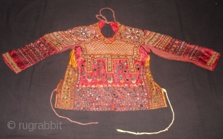 Ceremonial Women’s Blouse (Kapada) Fine Mutwa Saiyed Embroidery from Kutch Gujarat India. India.Silk Embroidery on the Silk, With fine Quality Mirror Work. This were traditionally used mainly Mutwa Saiyed Community of Abdasa  ...